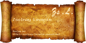 Zsolnay Levente névjegykártya