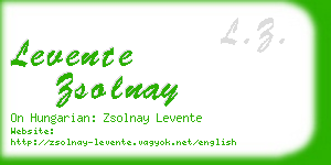 levente zsolnay business card